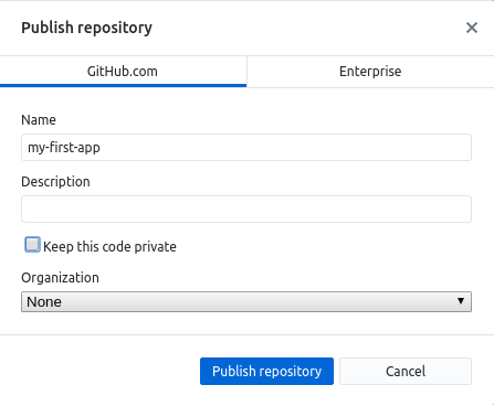 Github Desktop Publish Repo