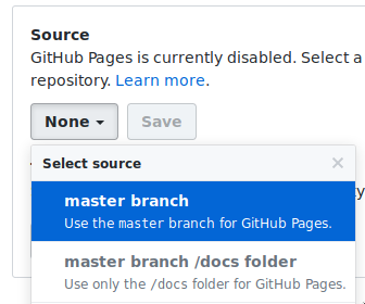 Github Pages Select Master