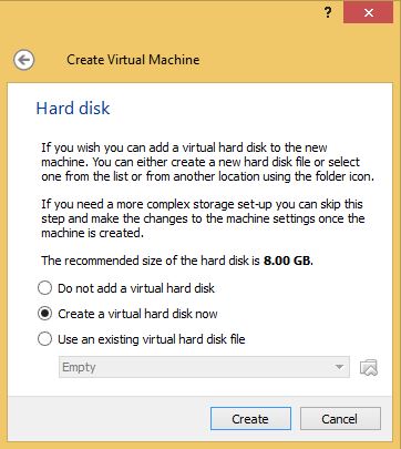 VirtualBox Hard Drive Size