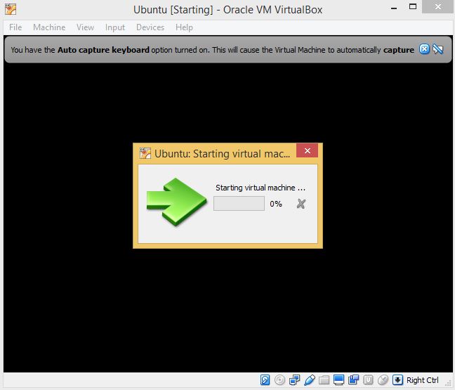 VirtualBox Machine Starting