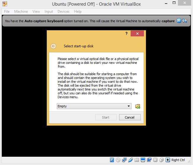 VirtualBox Startup Disk